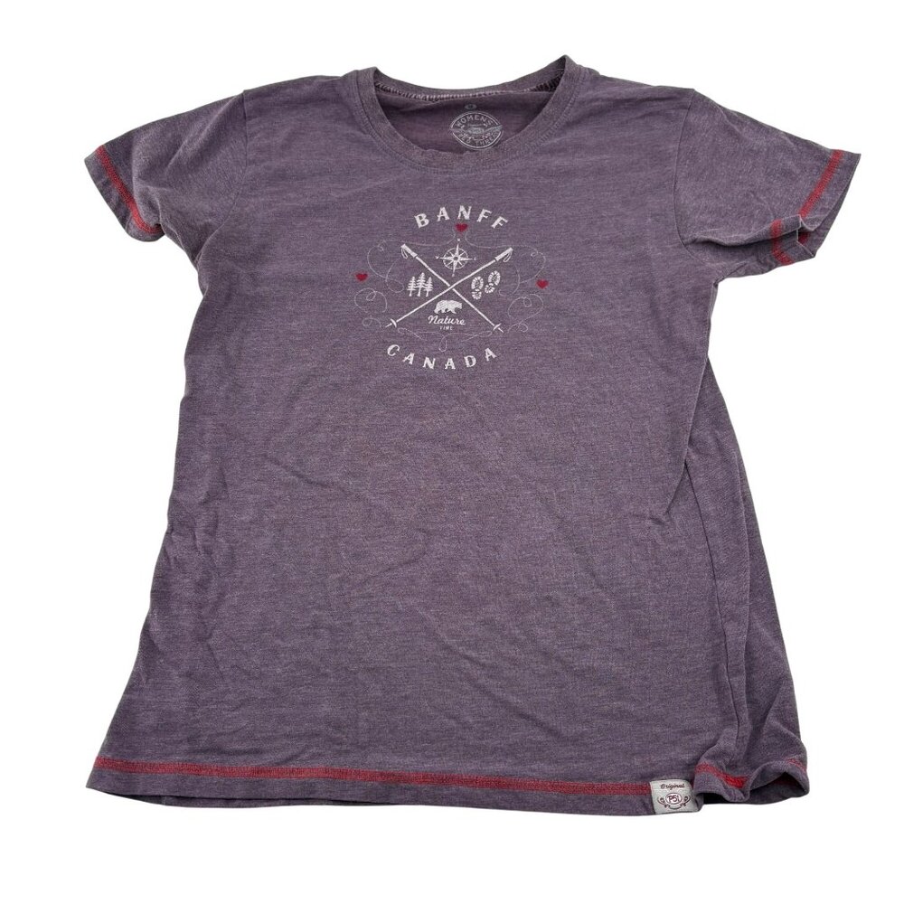Red Thread Banff Canada‎ Short-Sleeve T-Shirt Women's size Medium Purple Cotton